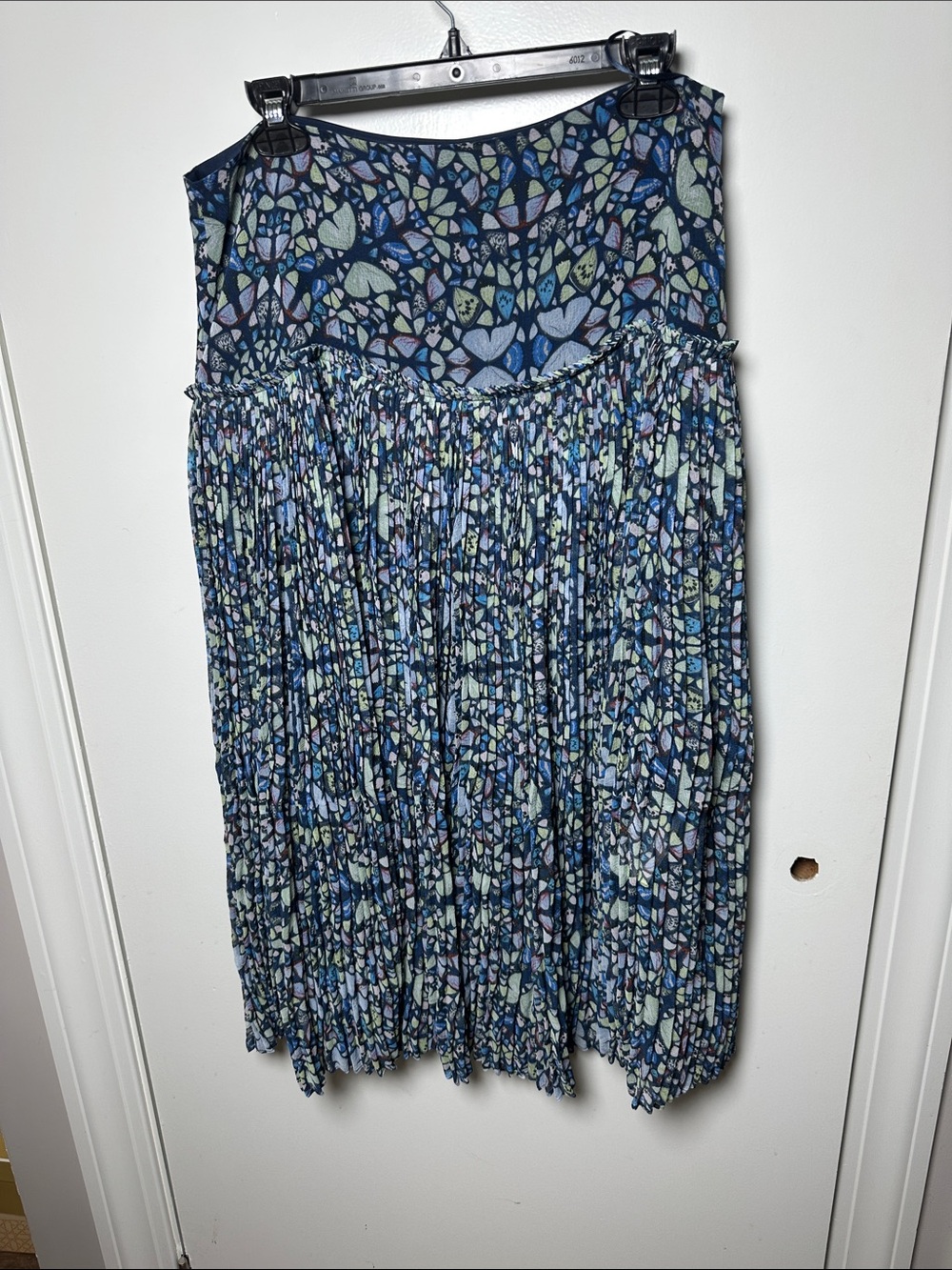Ted Baker Blue Mosaic Pleated Midi Skirt (7)